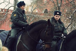 Алесандровский сад — 2008. Конная милиция.