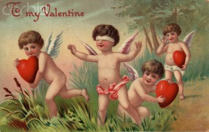 Старая почтовая карточка: Happy Valentine's Day!