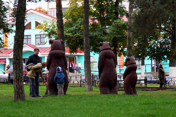 Медведи в парке г. Дмитрова