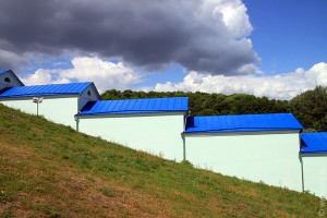 Синие крыши в Коренной пустыни.